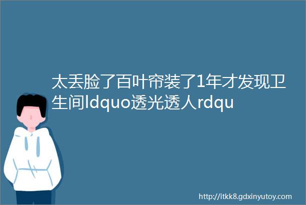 太丢脸了百叶帘装了1年才发现卫生间ldquo透光透人rdquo纯粹摆设